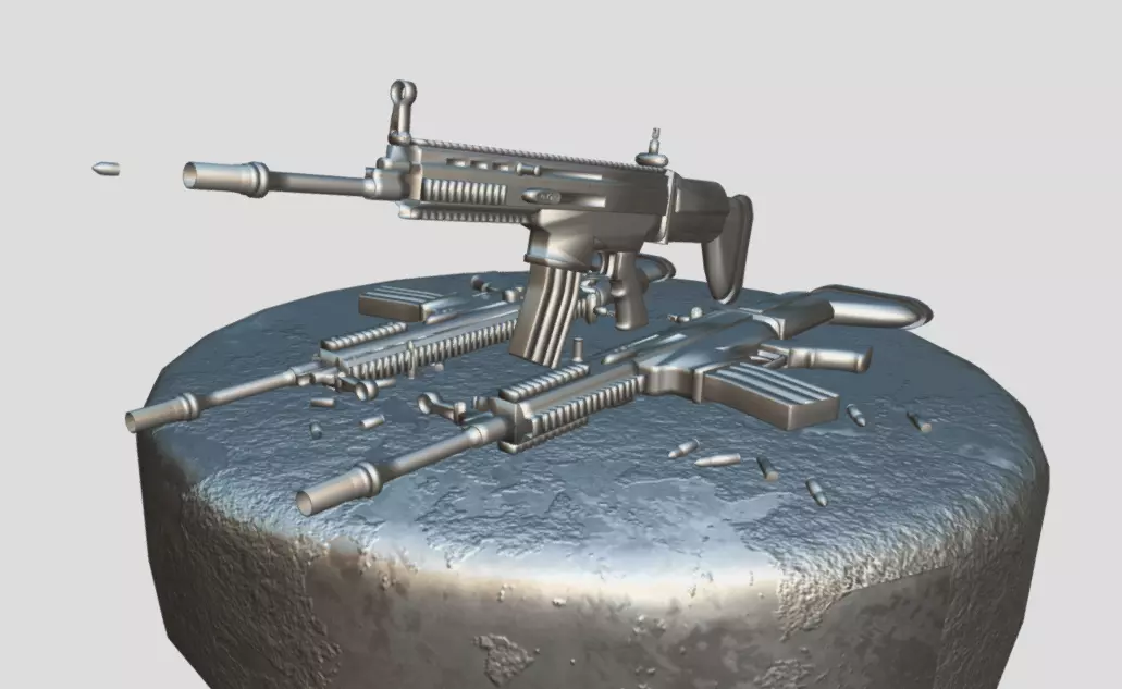 Realistic Assault Rifle Low-poly 3D model_20