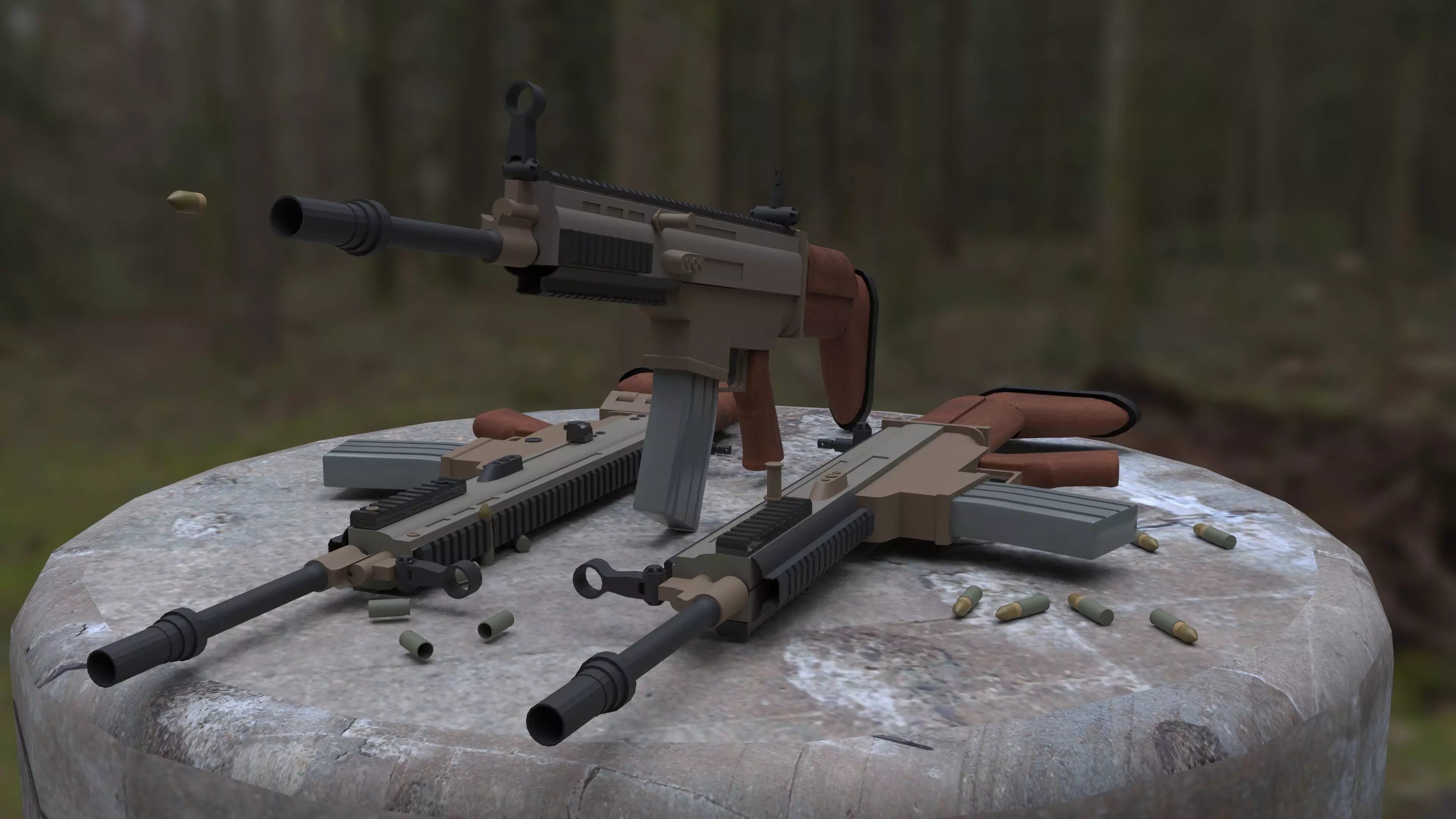 Realistic Assault Rifle Low-poly 3D model_26