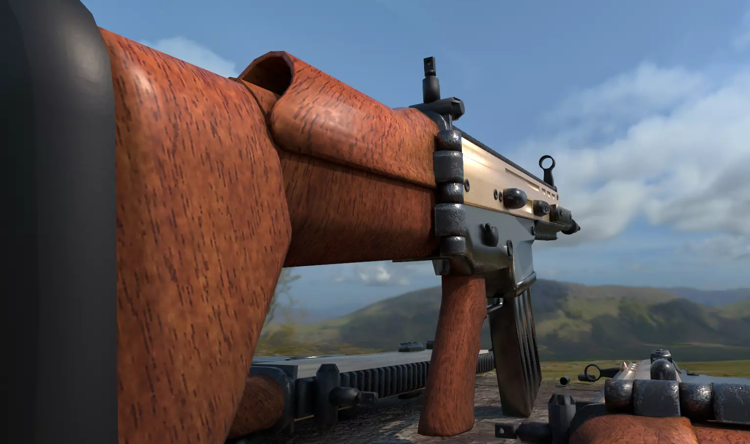 Realistic Assault Rifle Low-poly 3D model_9