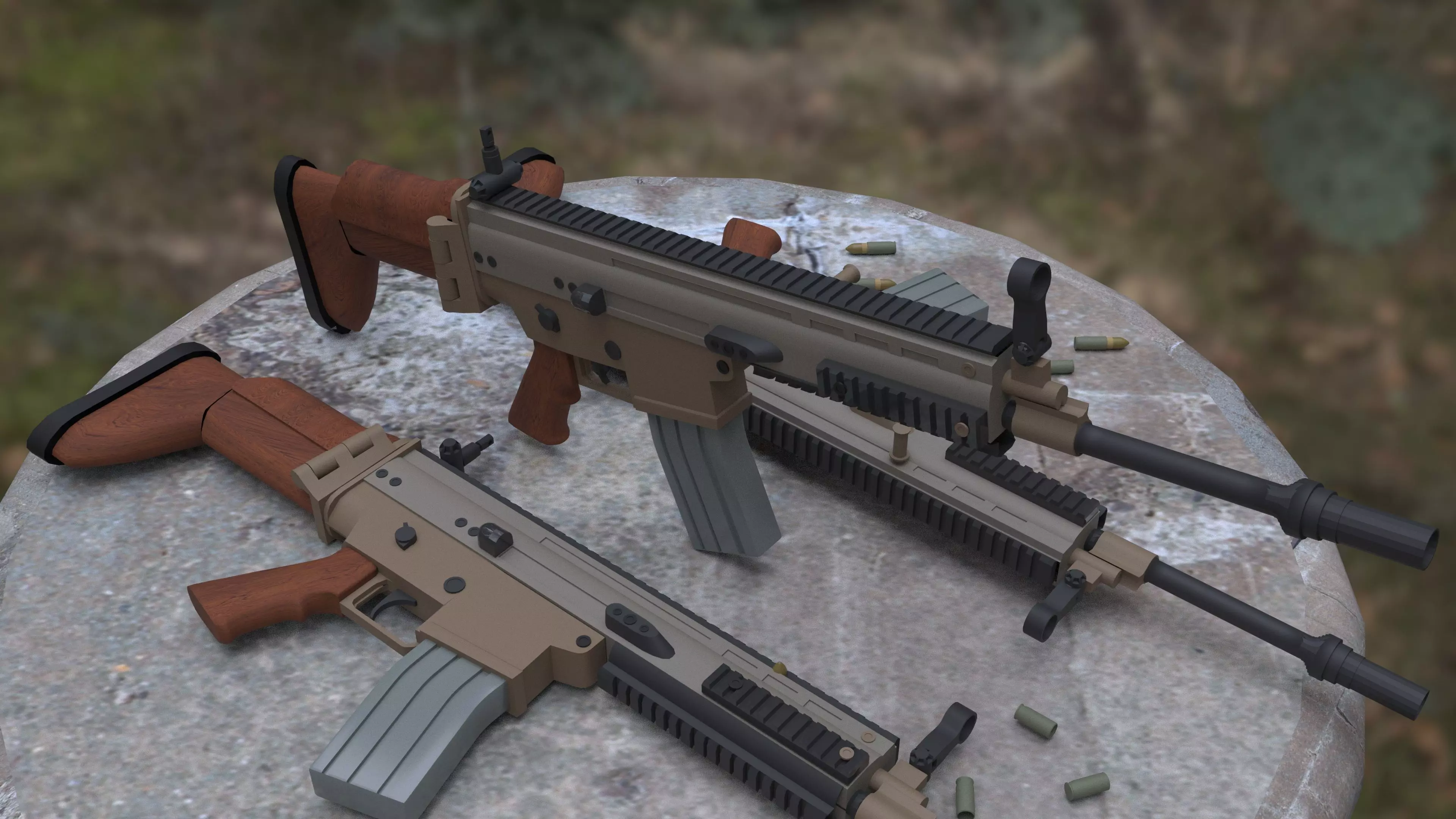 Realistic Assault Rifle Low-poly 3D model_28