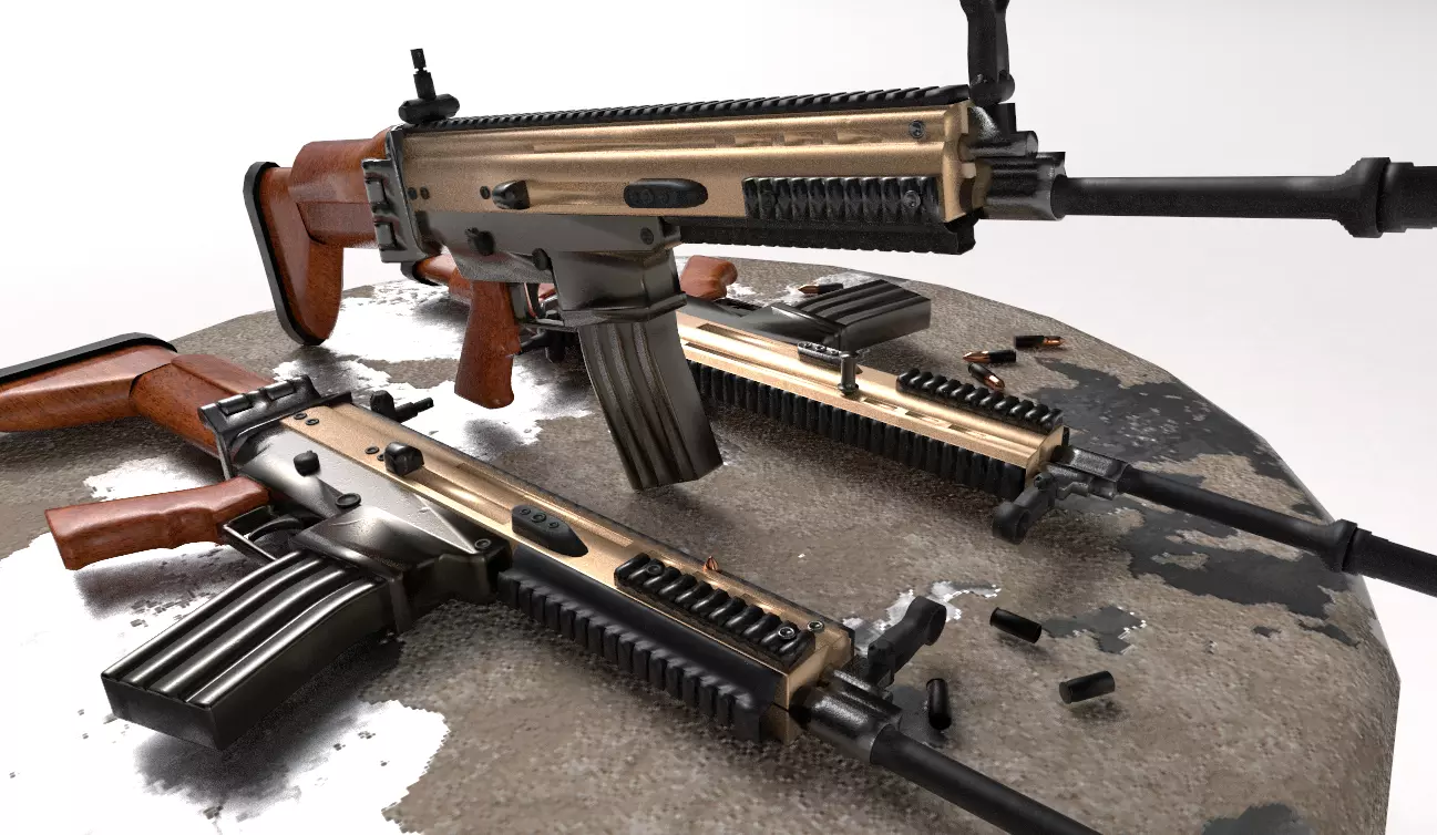 Realistic Assault Rifle Low-poly 3D model_15