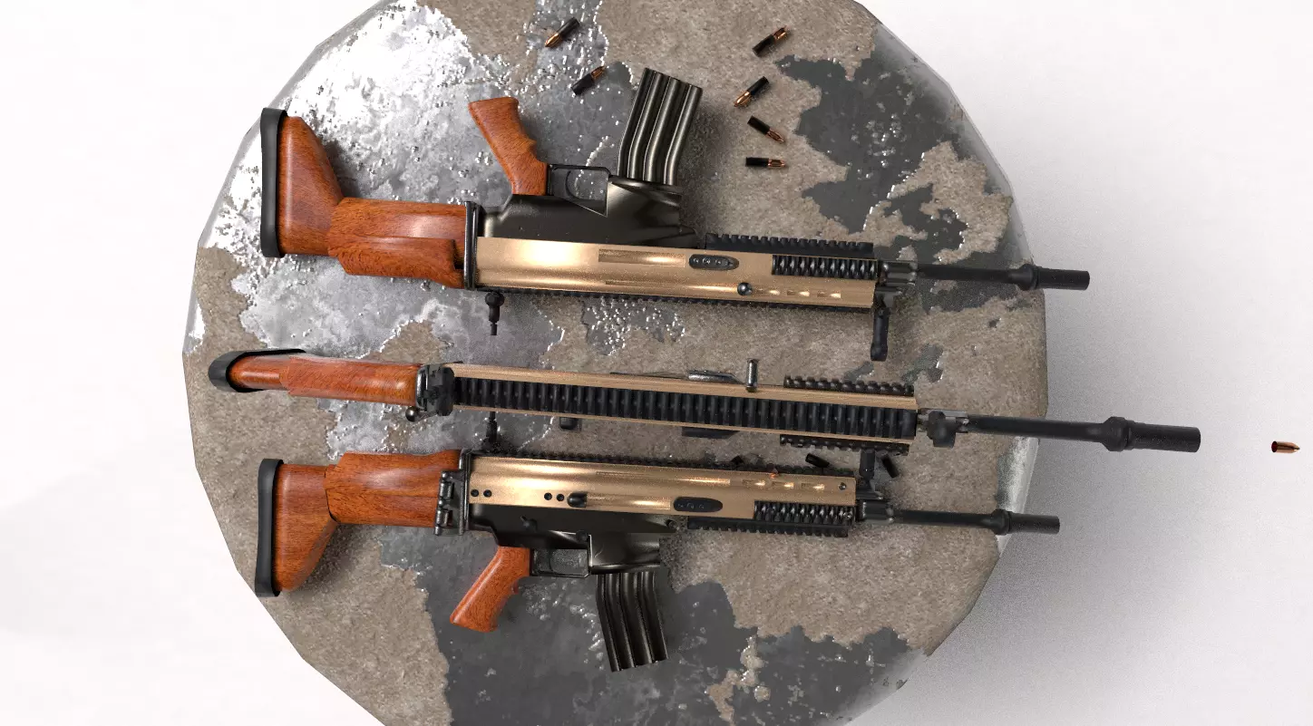 Realistic Assault Rifle Low-poly 3D model_19