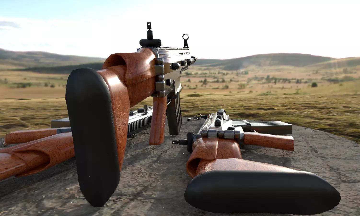 Realistic Assault Rifle Low-poly 3D model_11