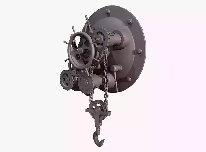 Mounted Chain Lift with Hook M1 3D model