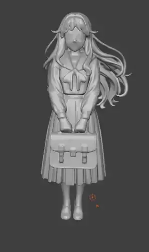 Anime Style School Girl 3D print model