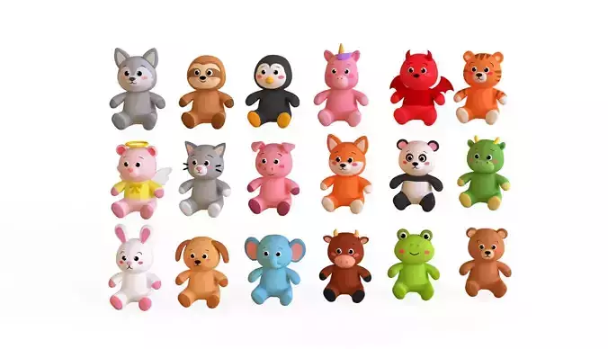 Cartoon Plush Toy Pack 01