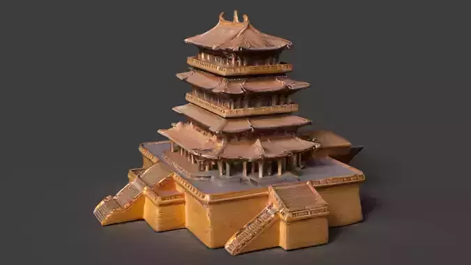 Chinese ancient building figure 