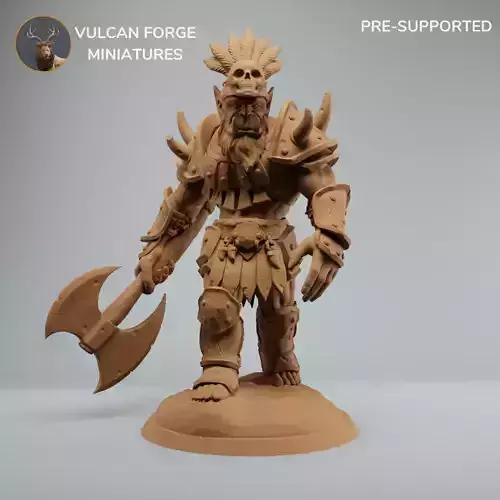 Orc Warchief Orc with greataxe supported