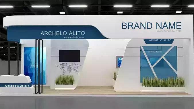 3d Exhibition Booth Low-poly 3D model