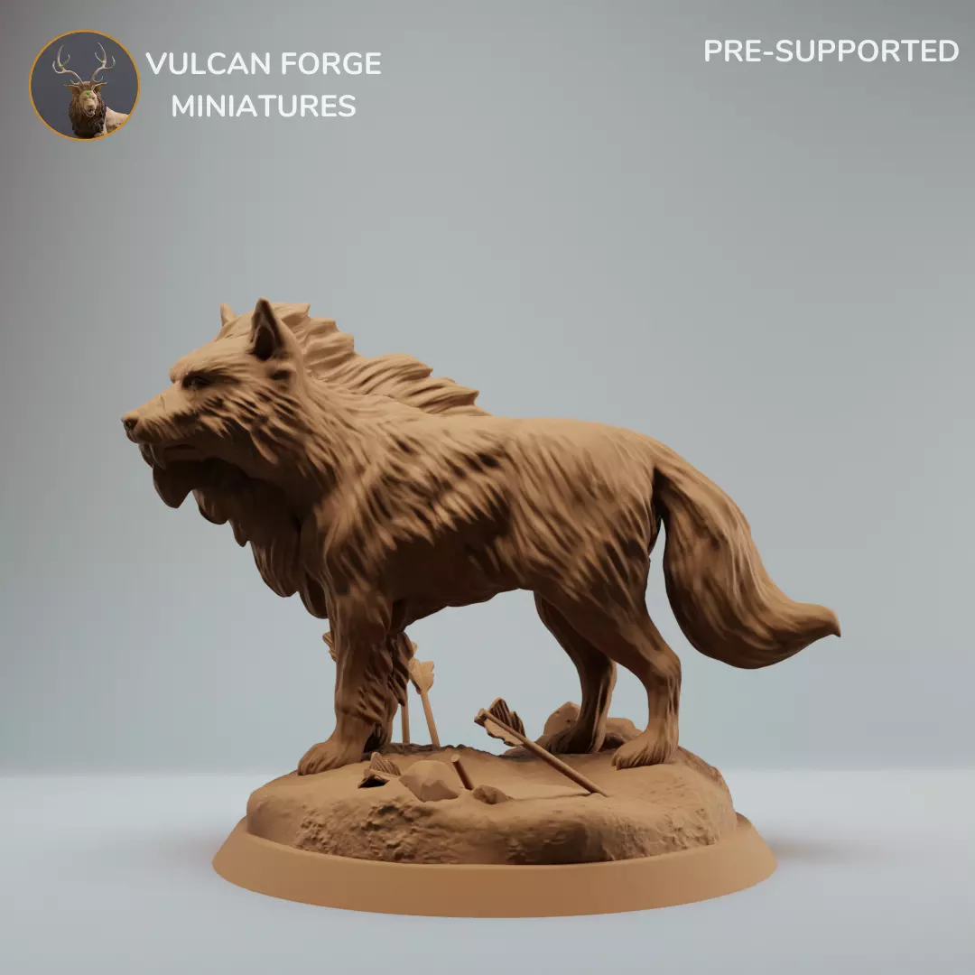 Dire Wolf Giant Fantasy Wolf Supported 3D print model