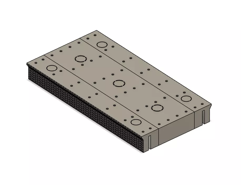 Model Railway Straight Island Platform Brick Base multi Widths 3D print model_11