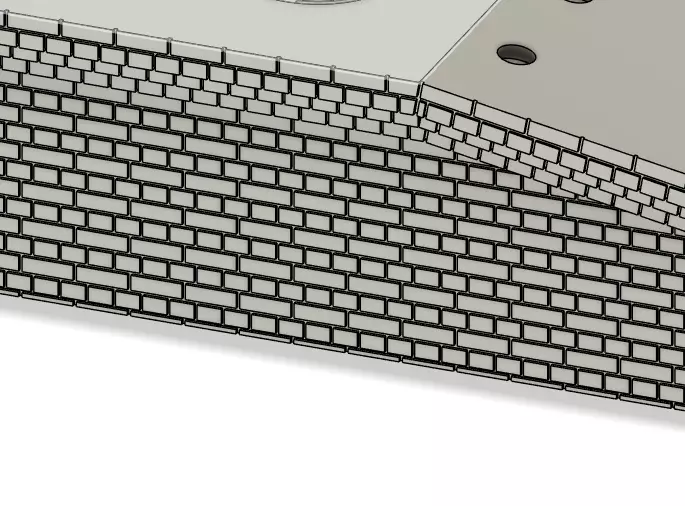 Model Railway Straight Island Platform Brick Base multi Widths 3D print model_2