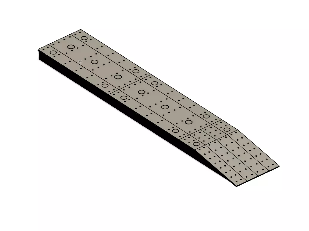 Model Railway Straight Island Platform Brick Base multi Widths 3D print model_1