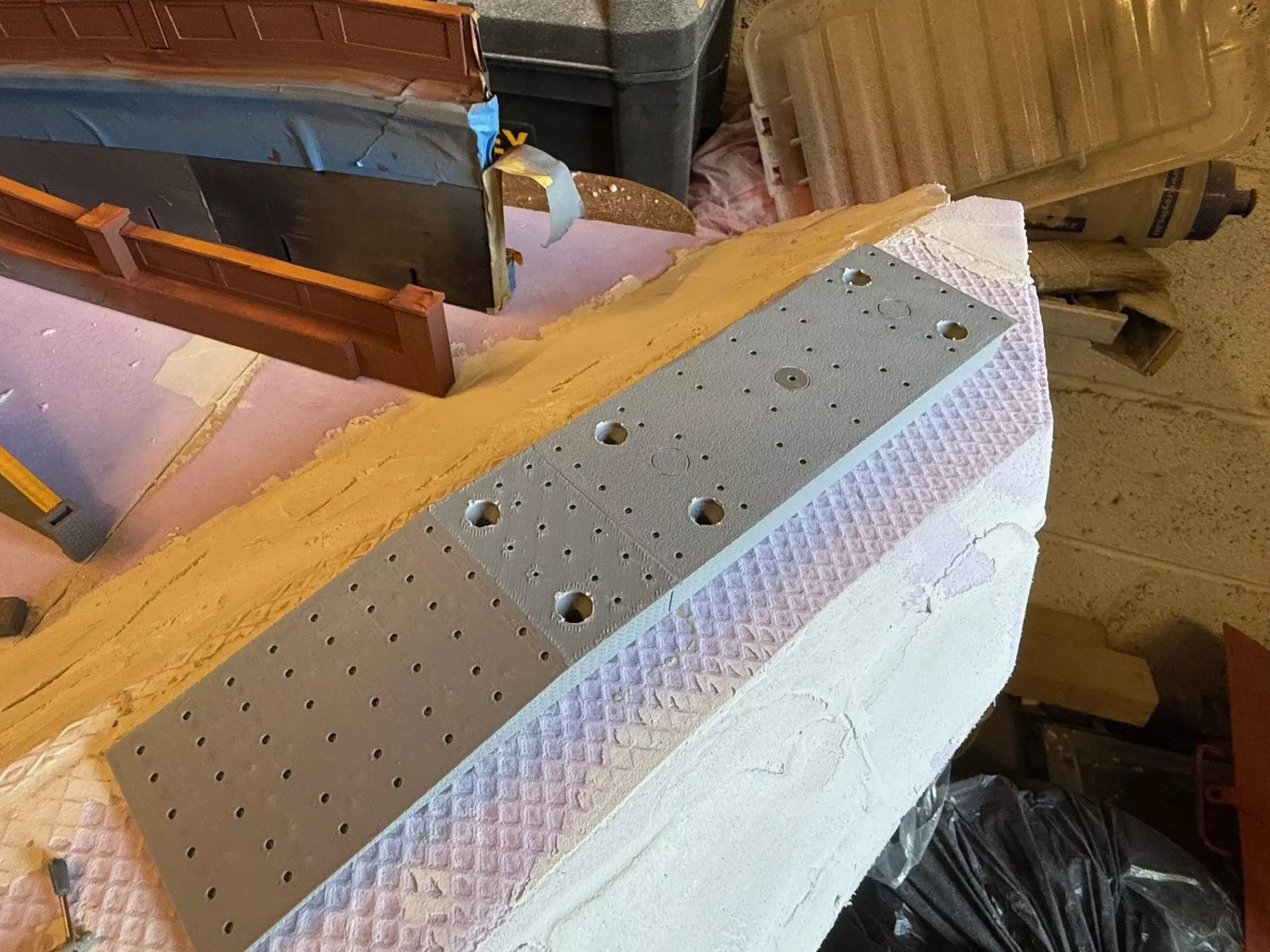 Model Railway Straight Island Platform Brick Base multi Widths 3D print model_27