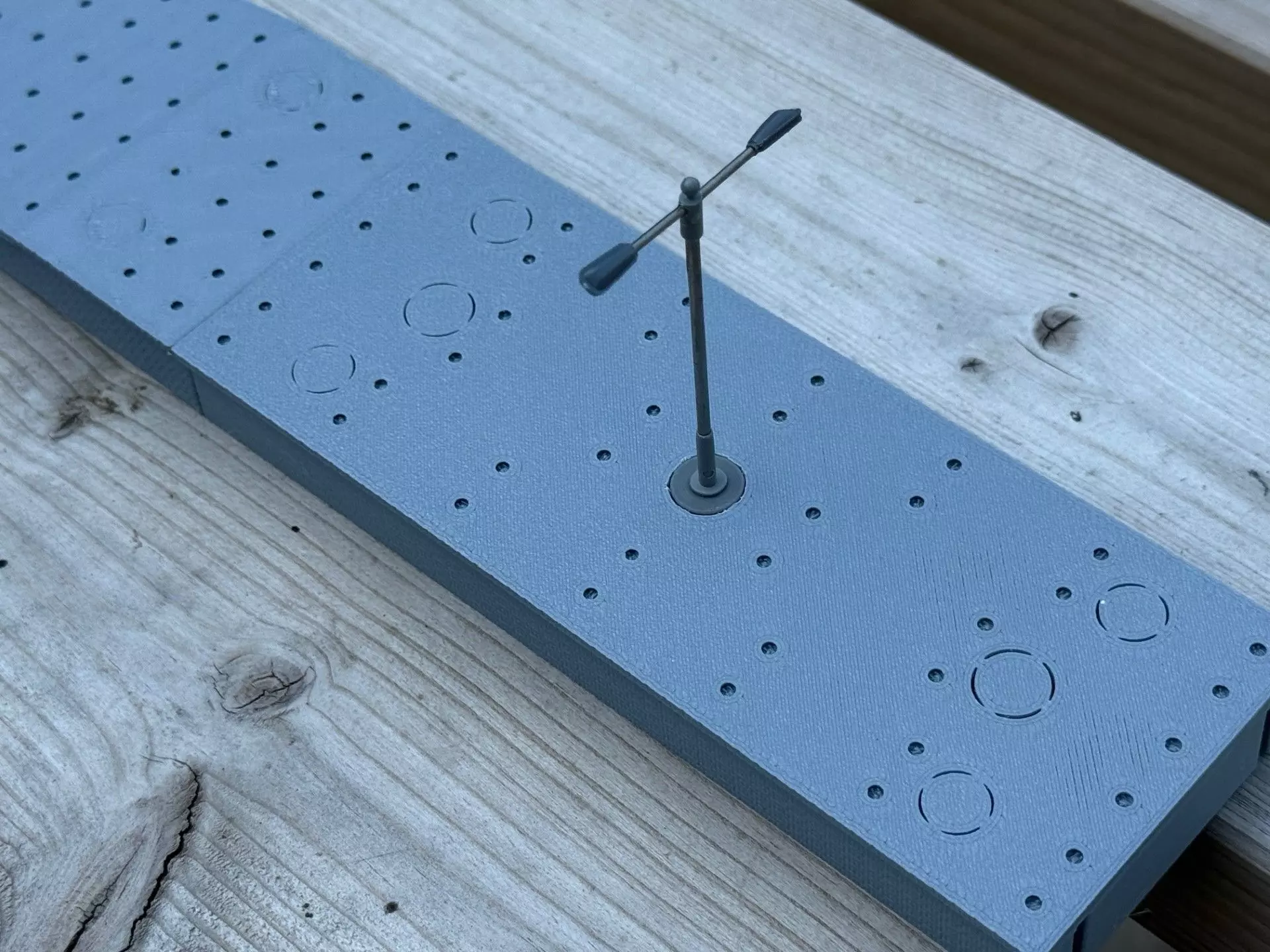 Model Railway Straight Island Platform Brick Base multi Widths 3D print model_6