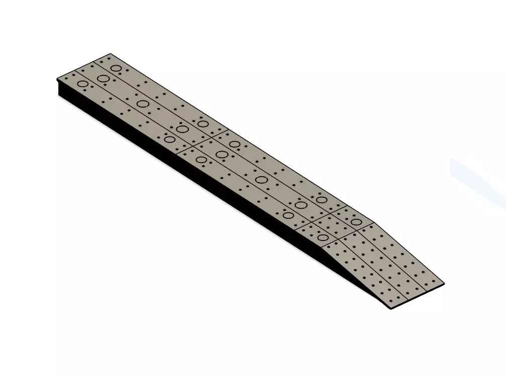 Model Railway Straight Island Platform Brick Base multi Widths 3D print model_8