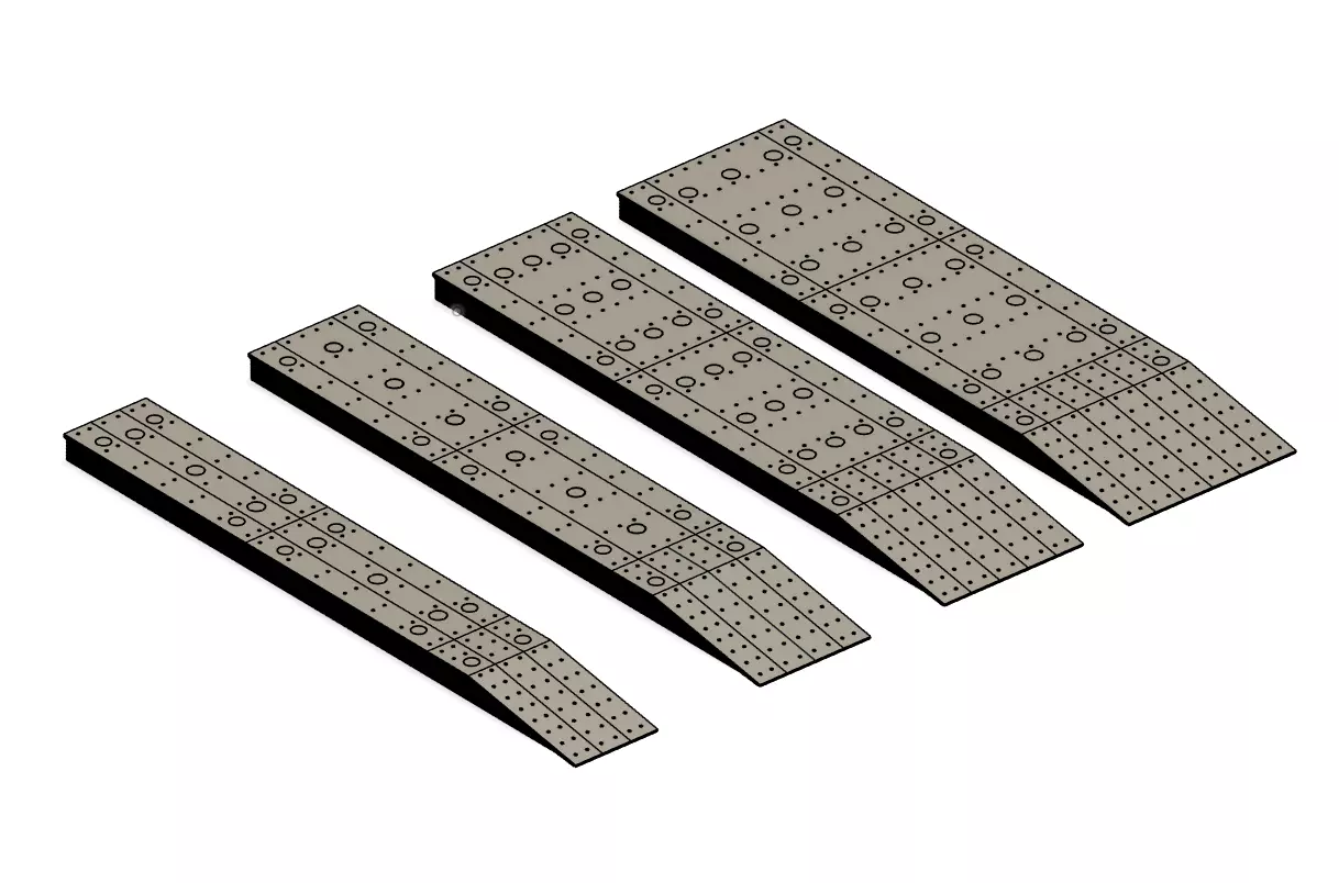 Model Railway Straight Island Platform Brick Base multi Widths 3D print model_7