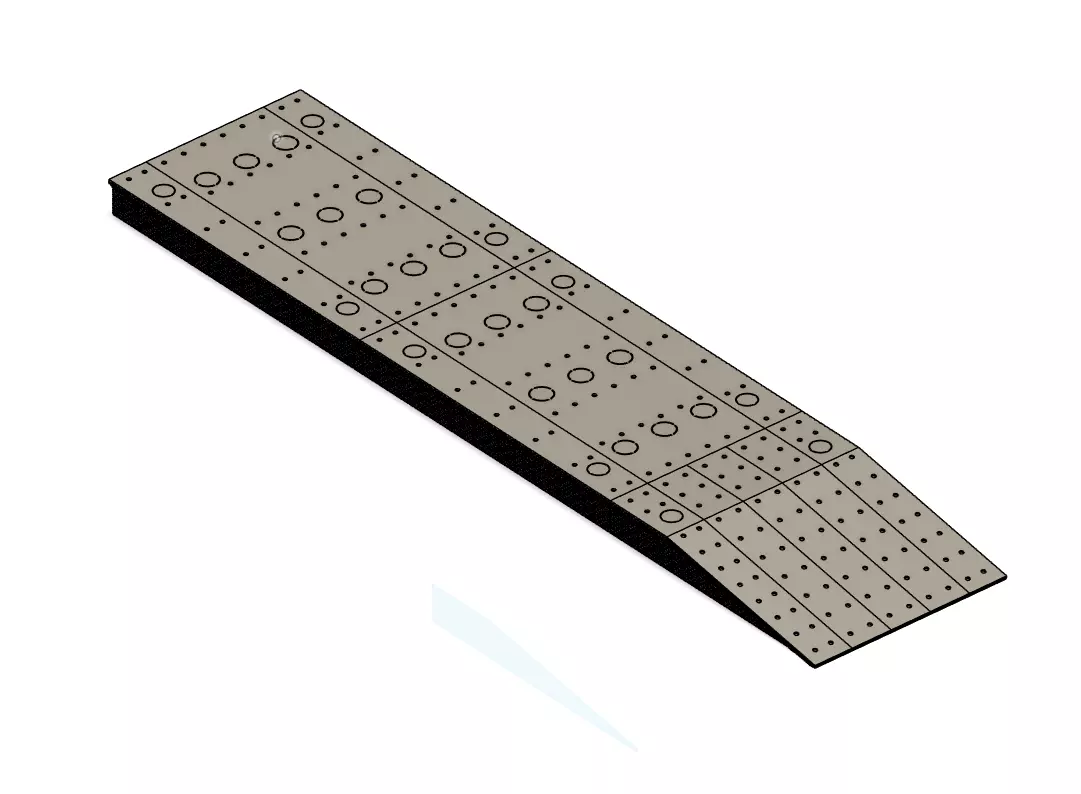 Model Railway Straight Island Platform Brick Base multi Widths 3D print model_9