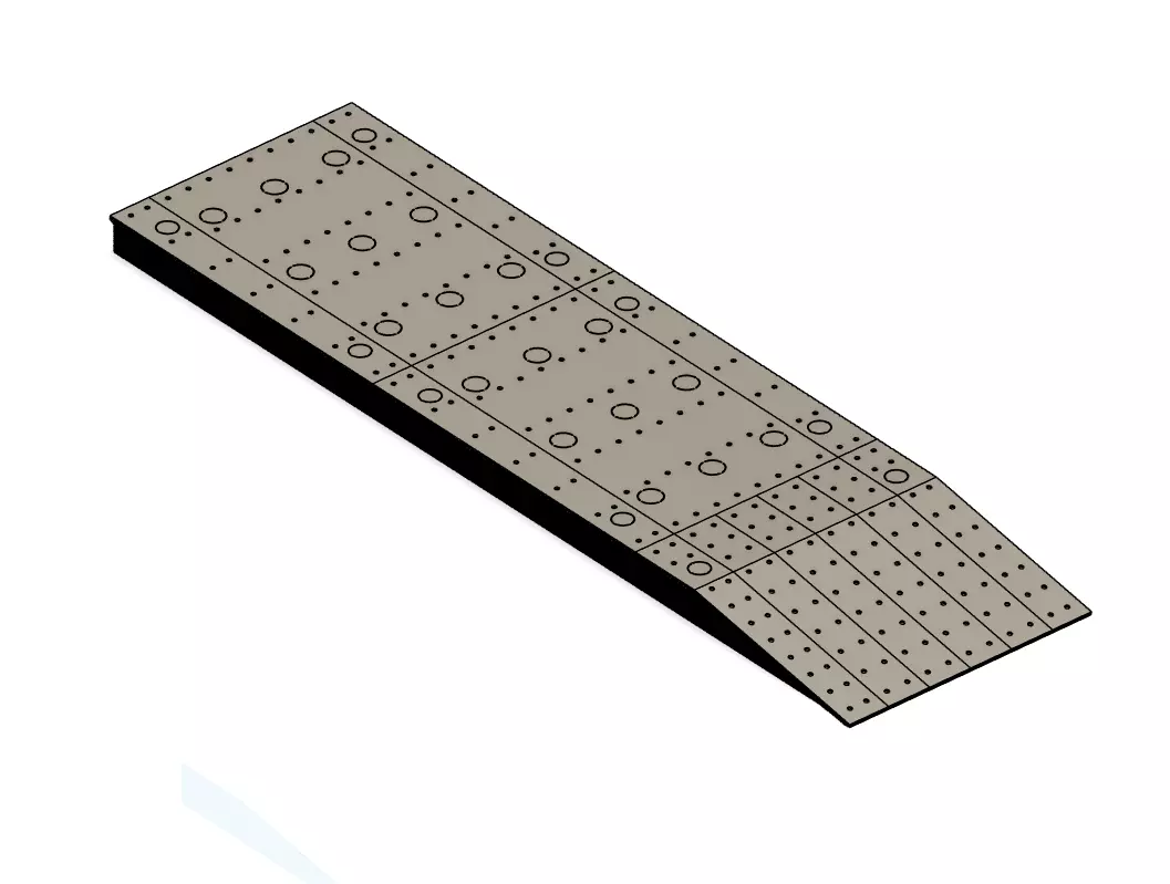 Model Railway Straight Island Platform Brick Base multi Widths 3D print model_10