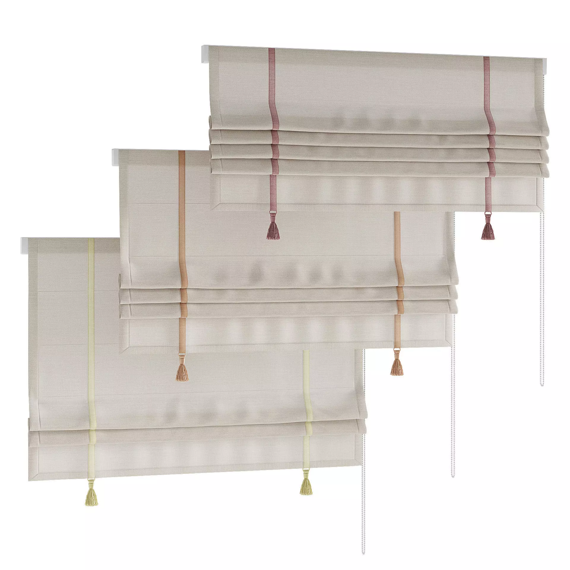 Roman Curtain with tassels 3D model_5
