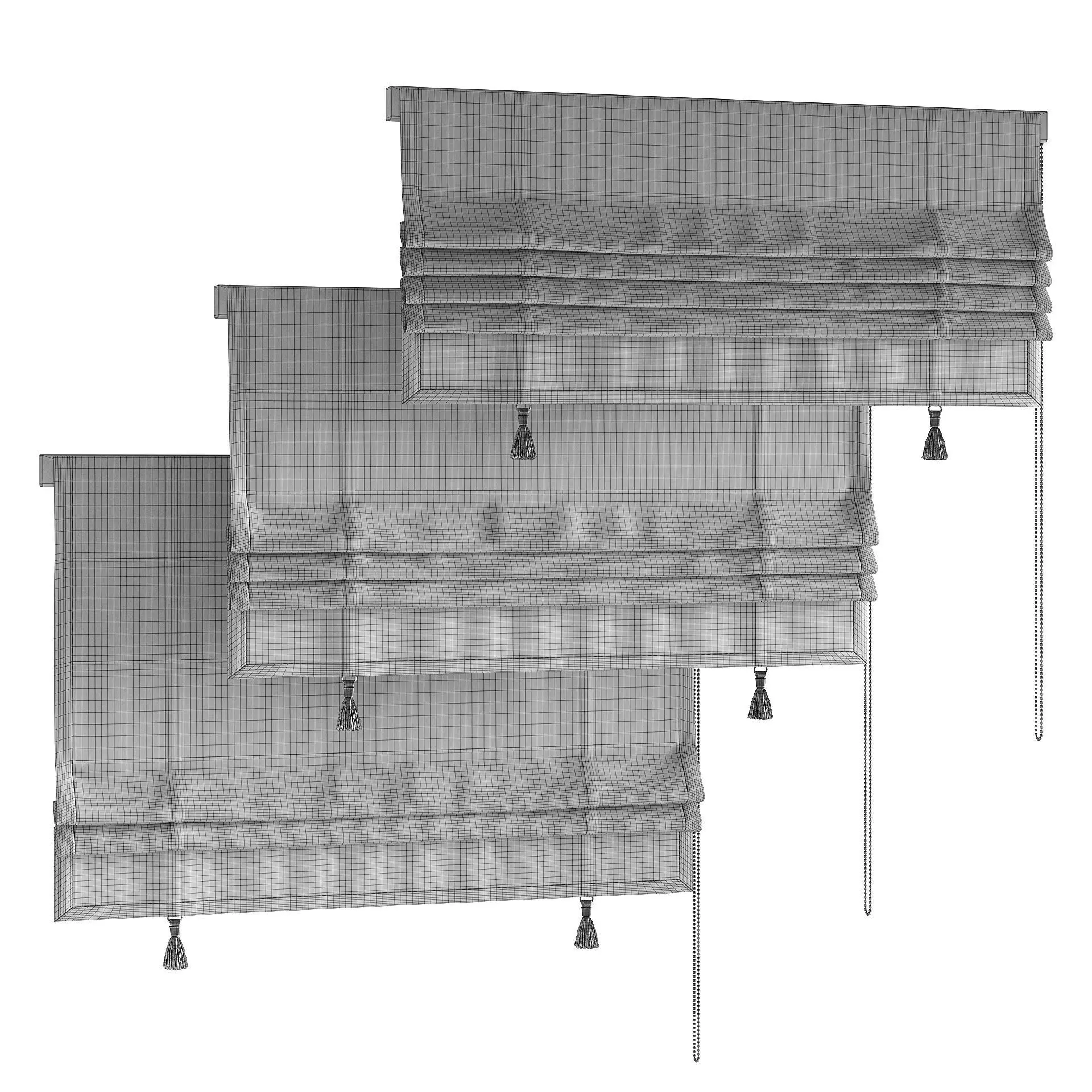 Roman Curtain with tassels 3D model_6