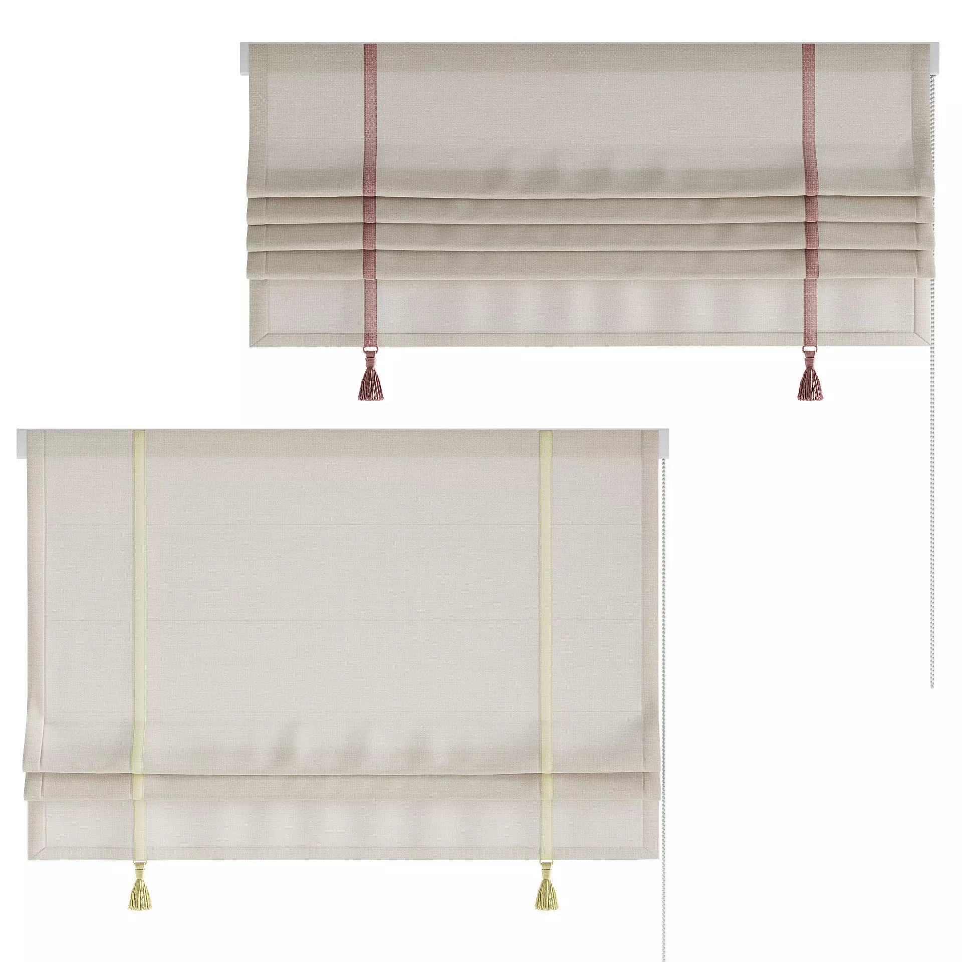 Roman Curtain with tassels 3D model_2