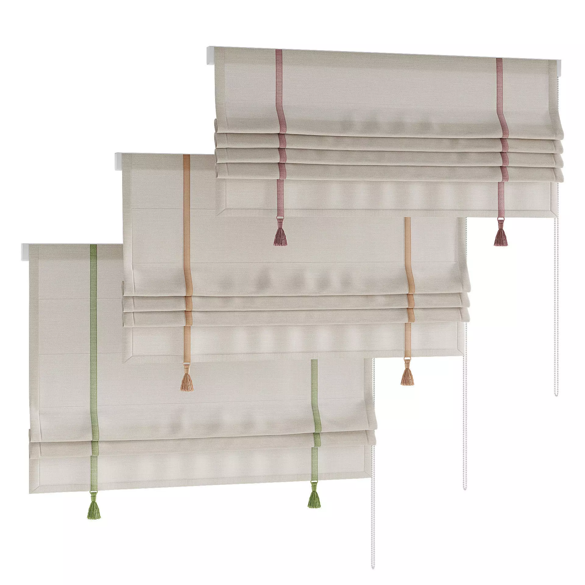 Roman Curtain with tassels 3D model_0