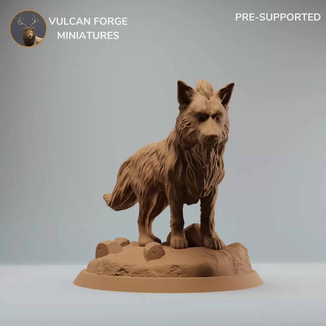 Dire Wolf Giant Fantasy Wolf Supported 3D print model