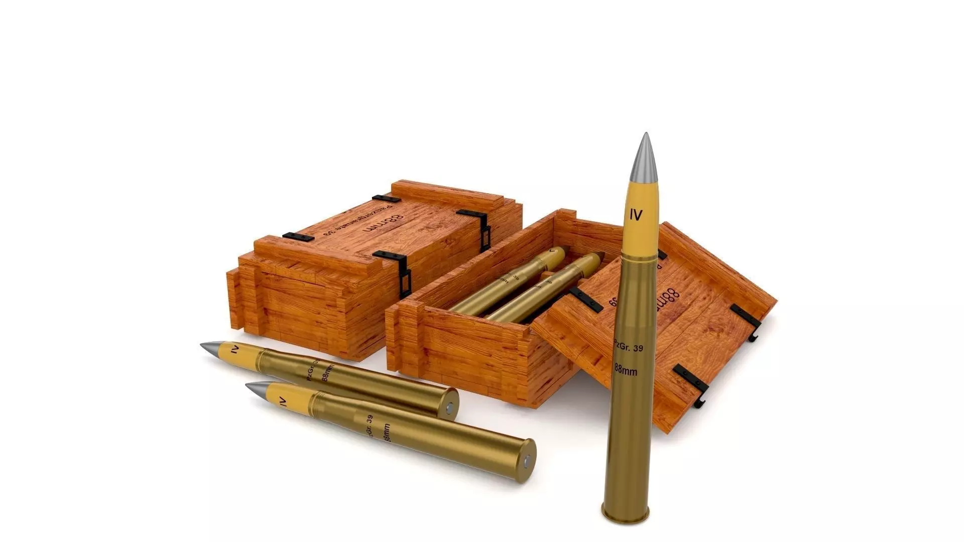 German 88mm Shell 3D model