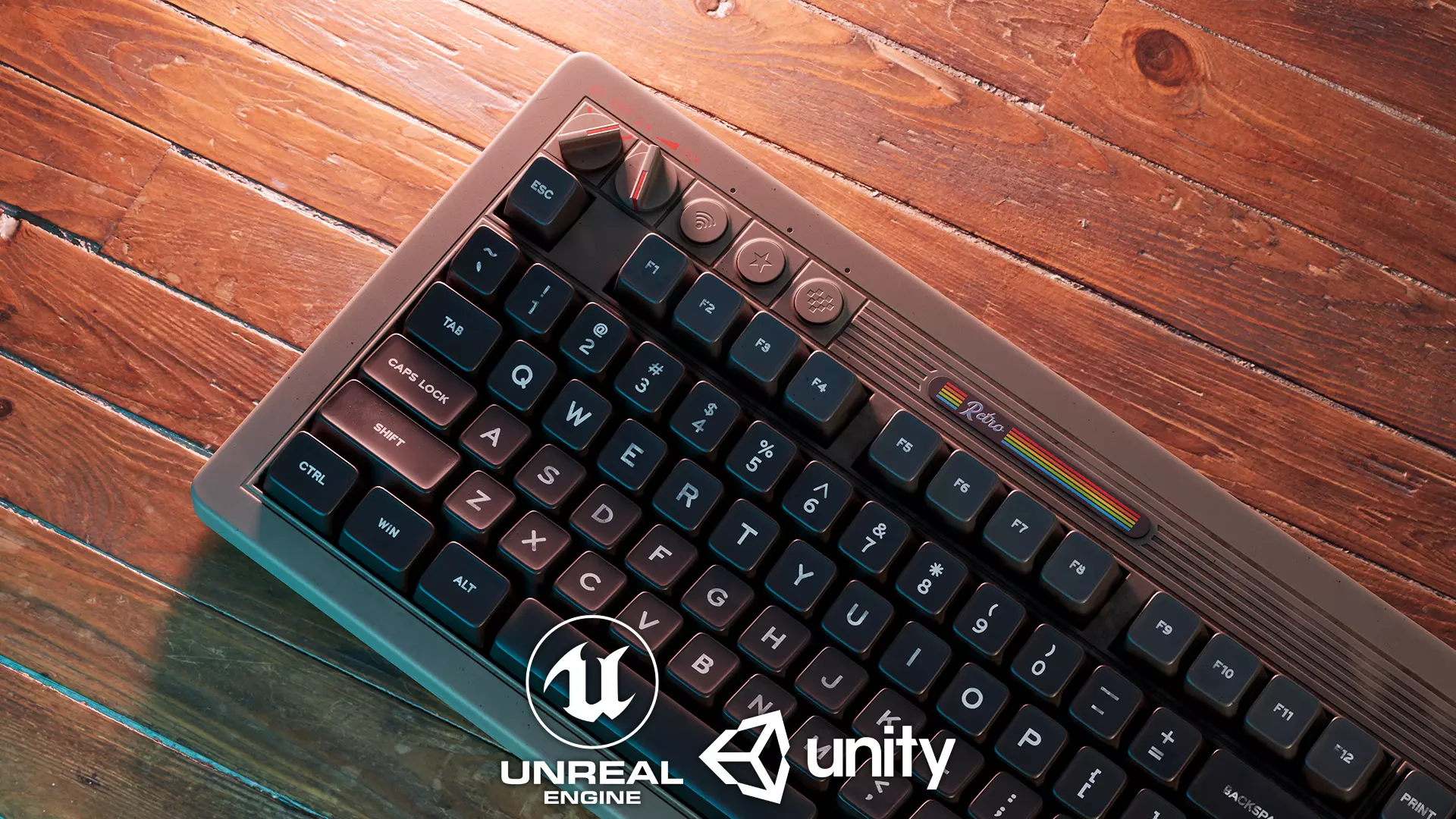 Mechanical Keyboard - Gaming Keyboard - Wireless Keyboard- RETRO Low-poly 3D model_0