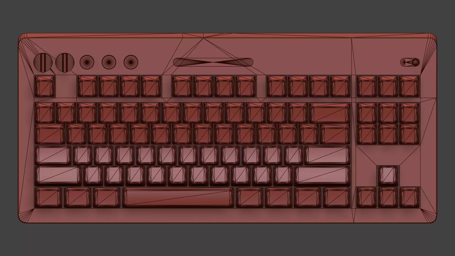 Mechanical Keyboard - Gaming Keyboard - Wireless Keyboard- RETRO Low-poly 3D model_8