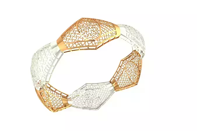 1154 Hexagonal Segment Bangle 12gm 3D print model