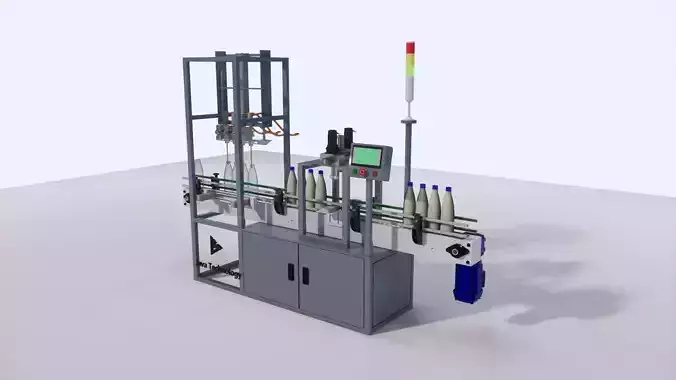 Automatic Liquid Filling Machine 4 Nozzle SketchUp FBX