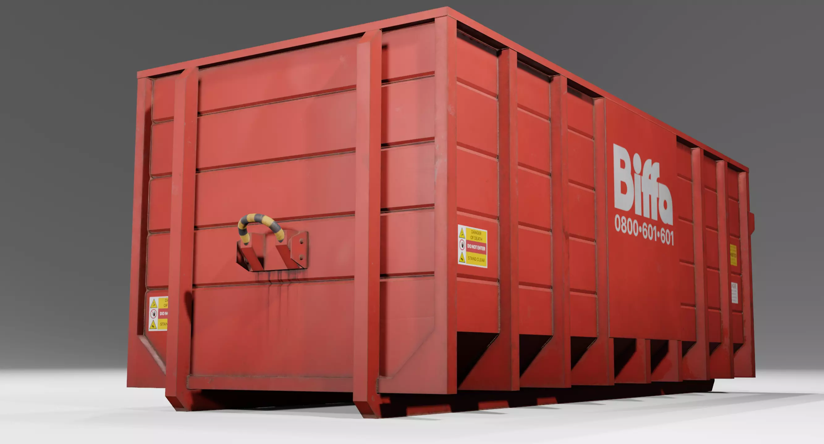 Low Poly Biffa Waste Container Big Low-poly 3D model_5