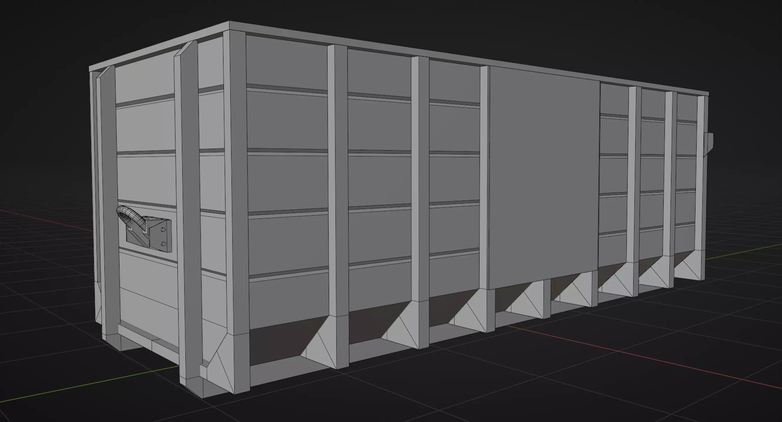 Low Poly Biffa Waste Container Big Low-poly 3D model_8