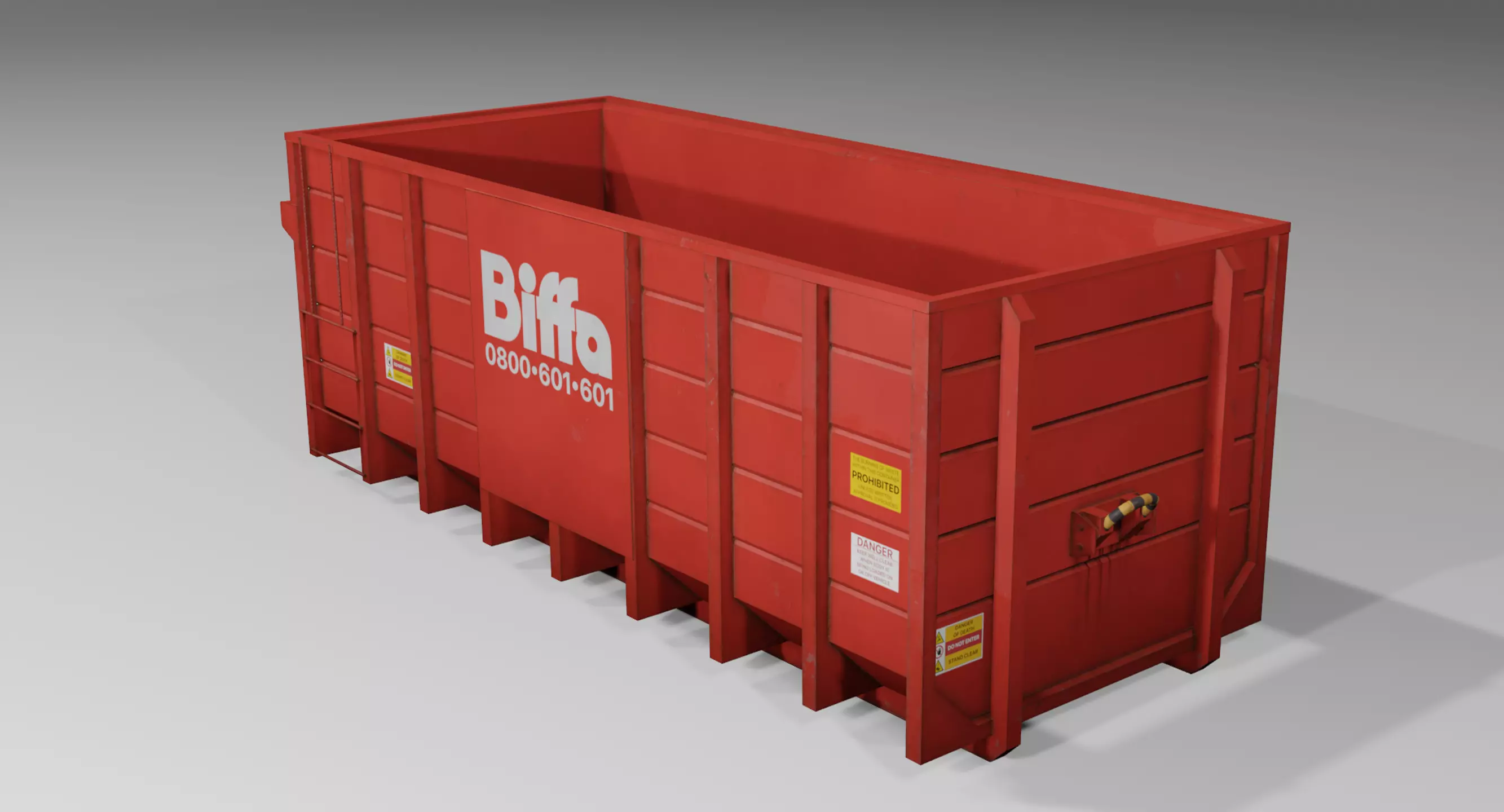 Low Poly Biffa Waste Container Big Low-poly 3D model_7