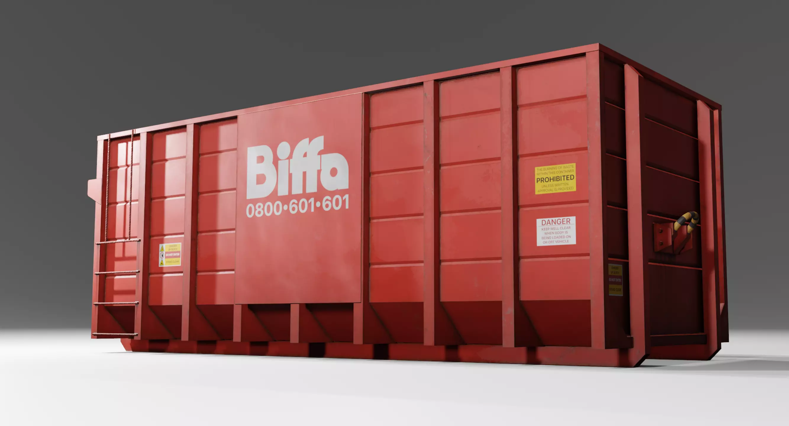 Low Poly Biffa Waste Container Big Low-poly 3D model_1