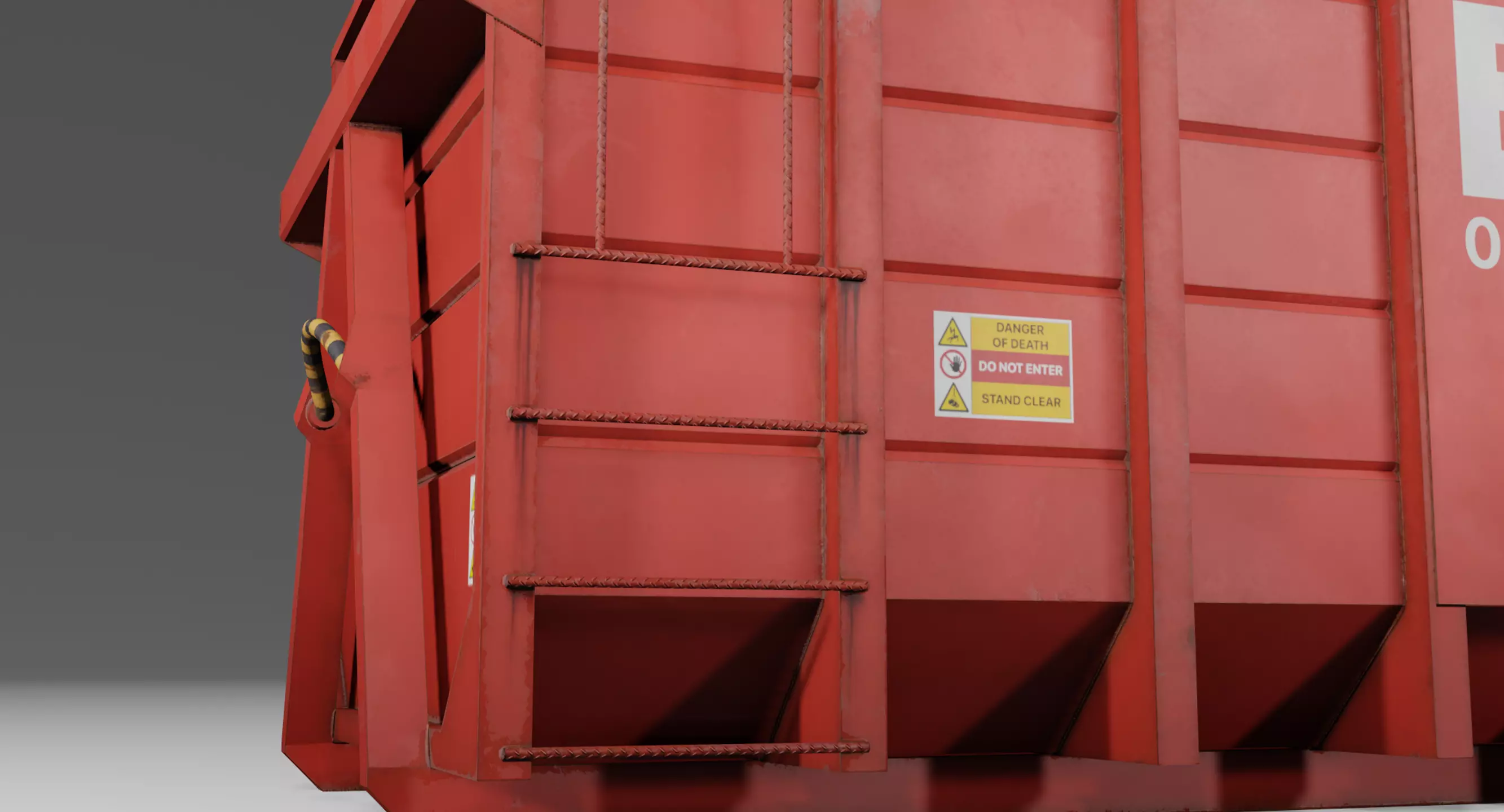 Low Poly Biffa Waste Container Big Low-poly 3D model_3