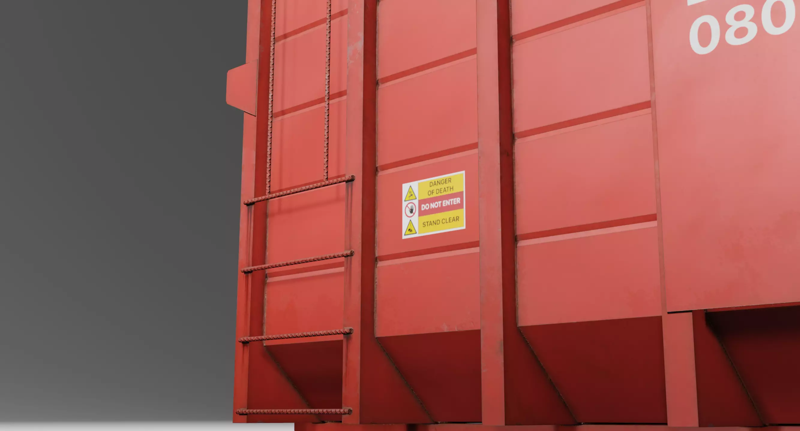 Low Poly Biffa Waste Container Big Low-poly 3D model_2