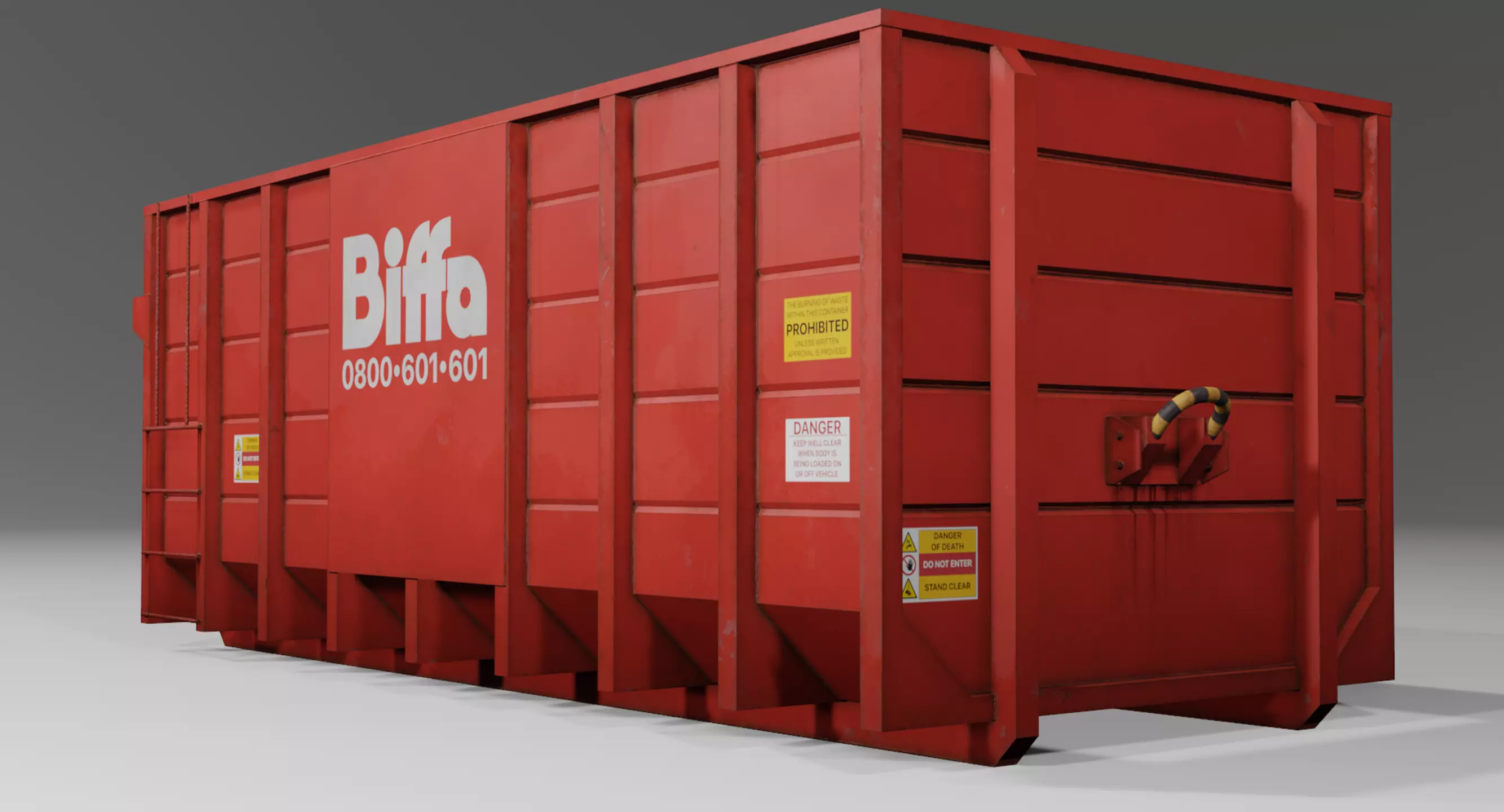 Low Poly Biffa Waste Container Big Low-poly 3D model_4