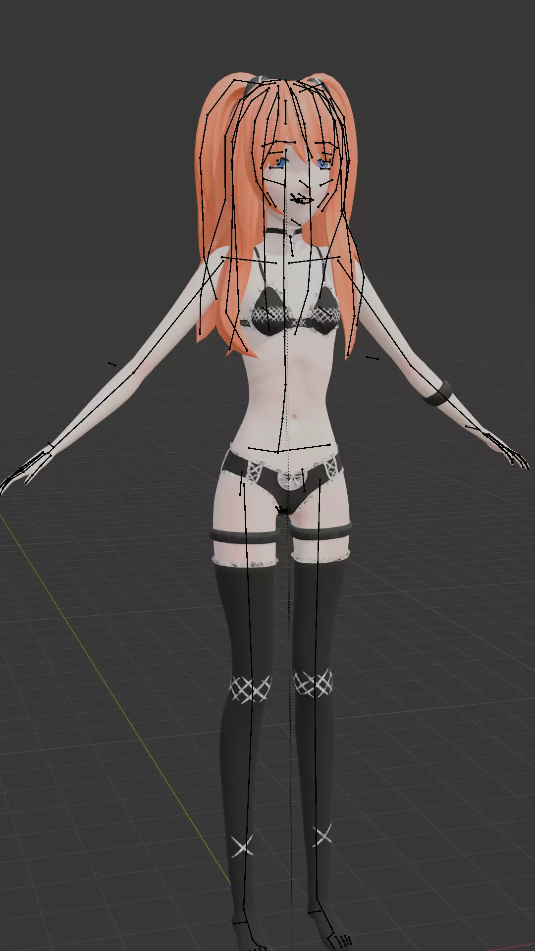 Asuka Langley Soryu goth rigged model 3D model_7