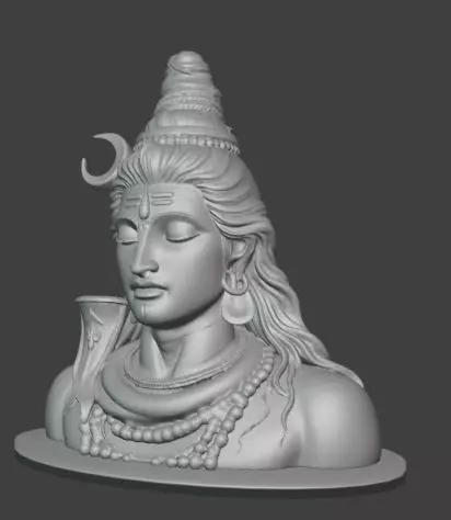 Mahayogi Shiva Bust 3D print model_1
