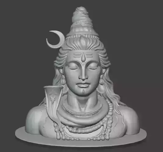 Mahayogi Shiva Bust 3D print model