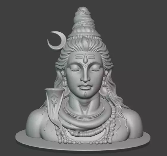 Mahayogi Shiva Bust 3D print model_0