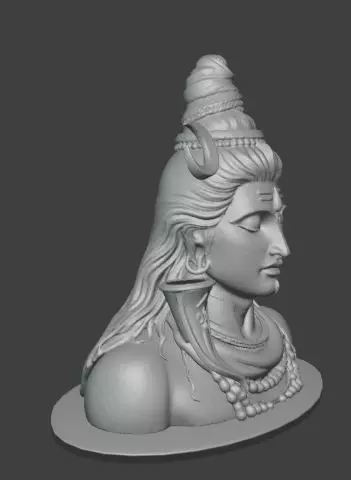 Mahayogi Shiva Bust 3D print model_2