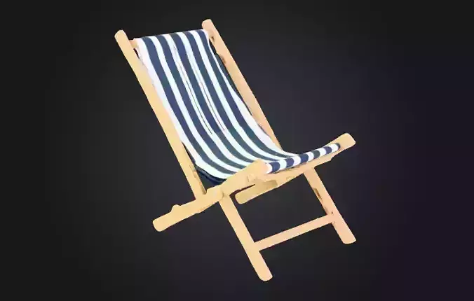 Beach Chair Deck Chair Low-poly 3D model