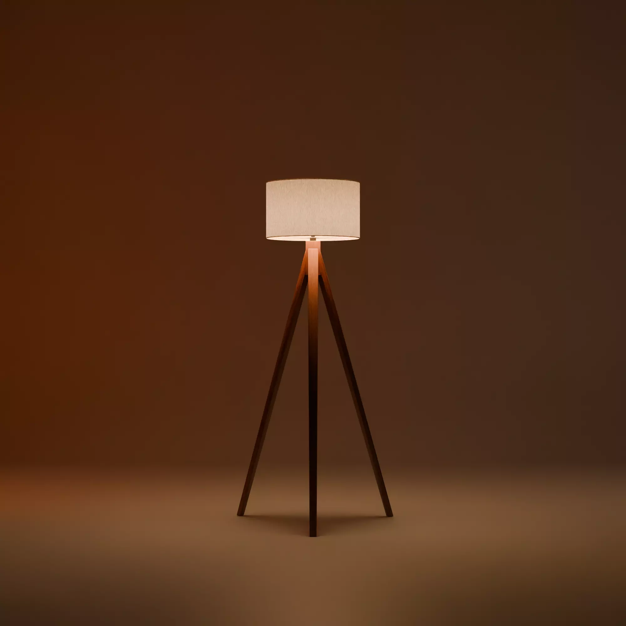 Modern Tripod Floor Lamp 3D model_1