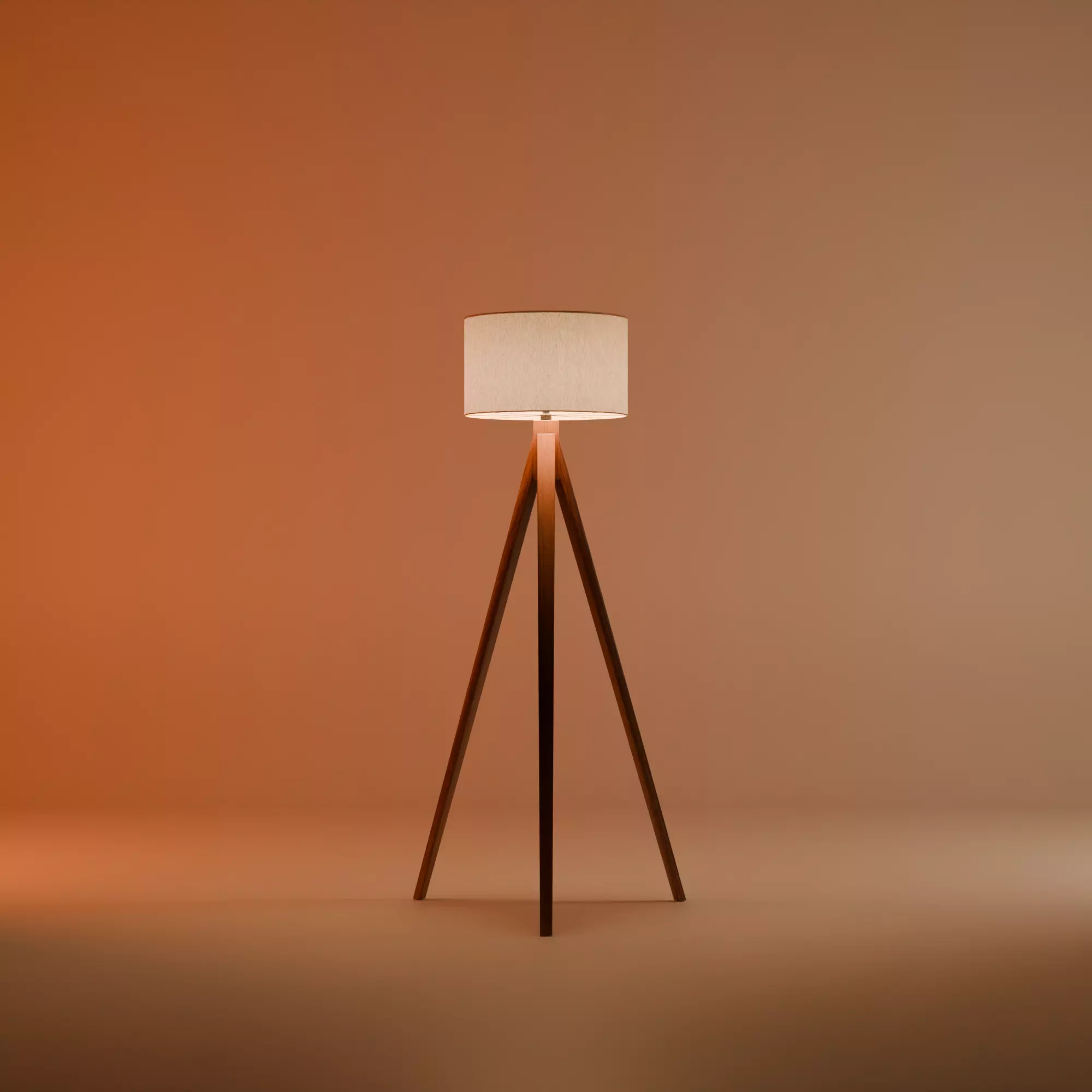Modern Tripod Floor Lamp 3D model_2