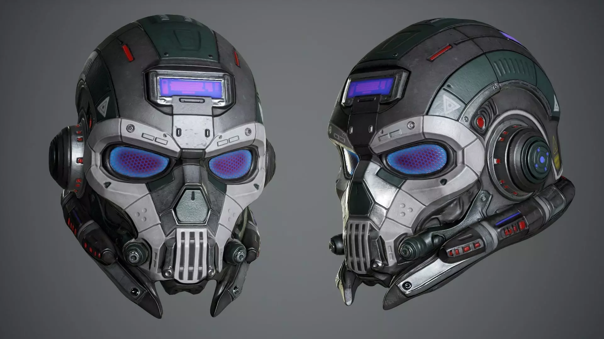 Sci Fi Helmet p02 Low-poly 3D model_2