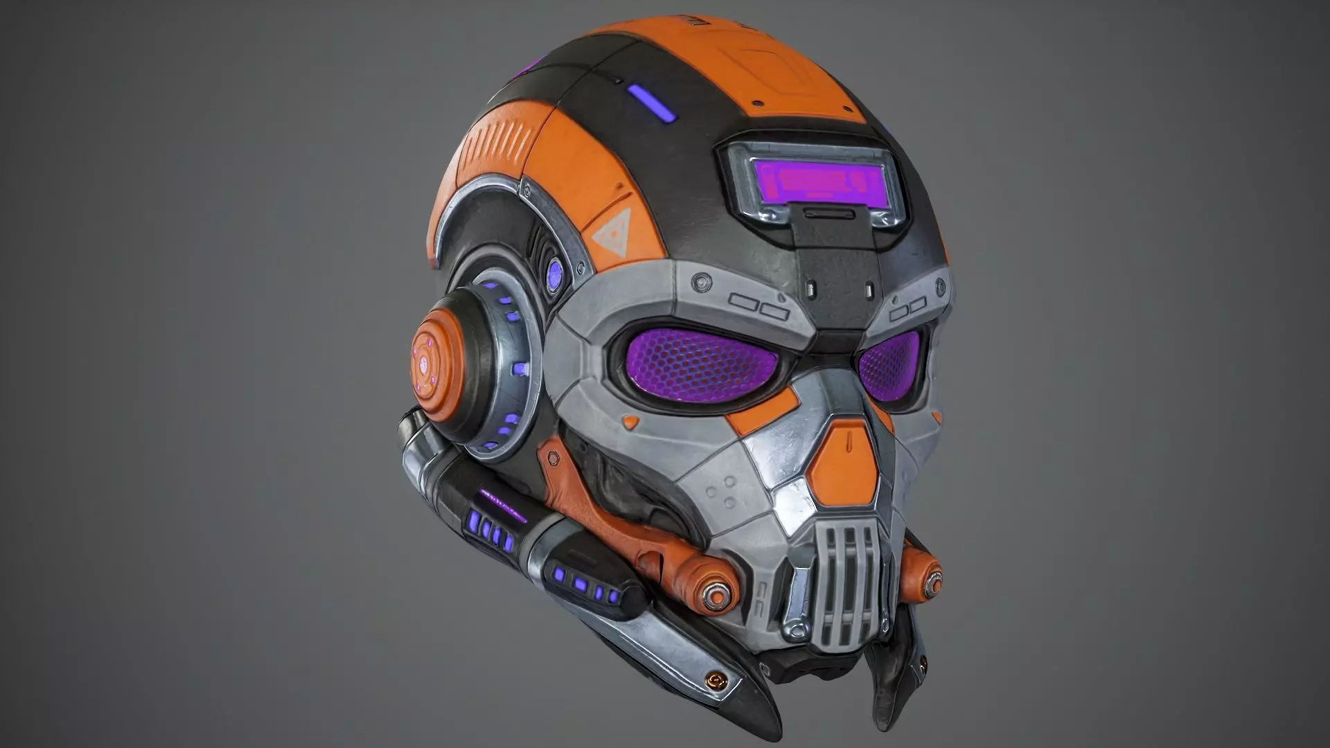 Sci Fi Helmet p02 Low-poly 3D model_9